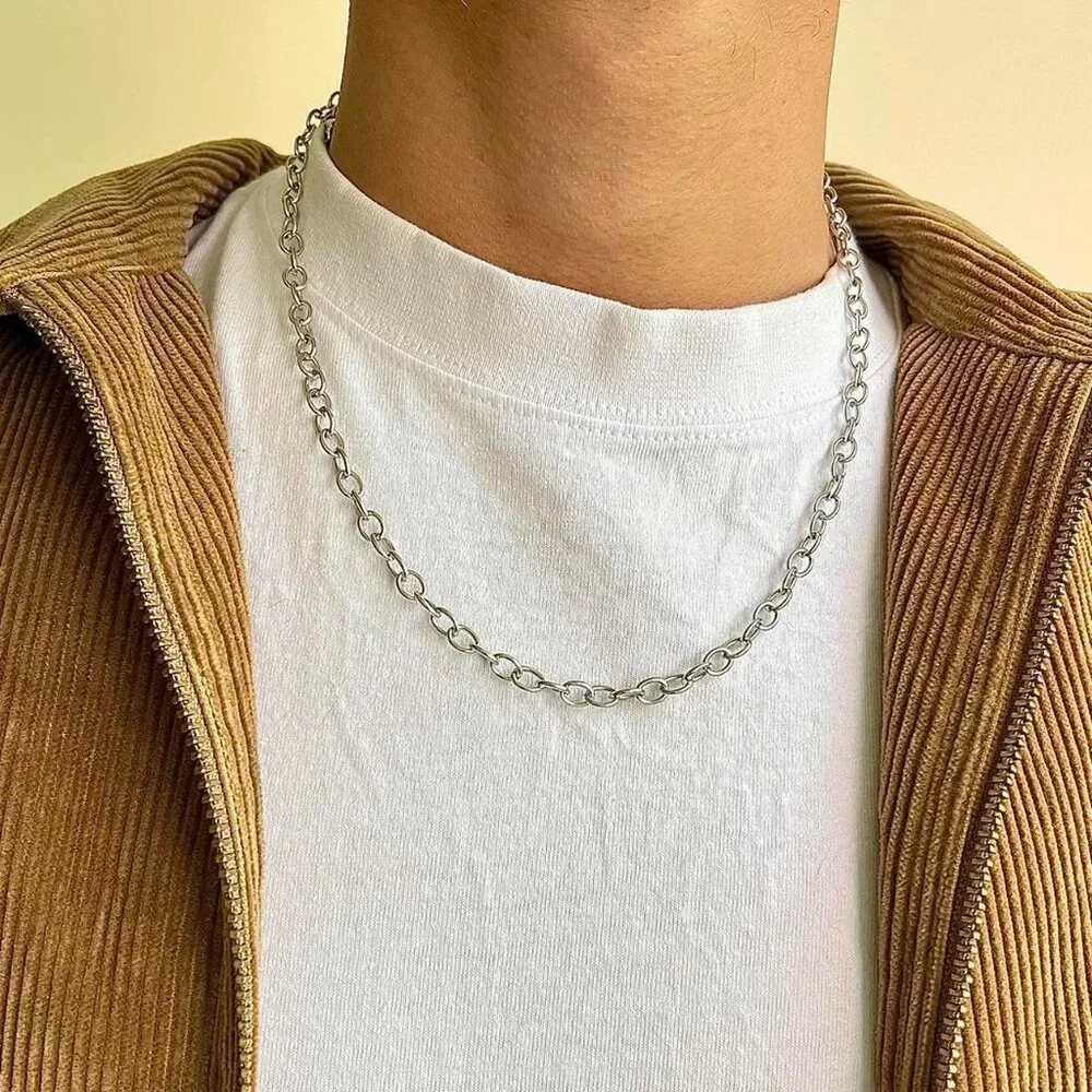 y2k 2000s silver emo grunge affliction style chain necklace